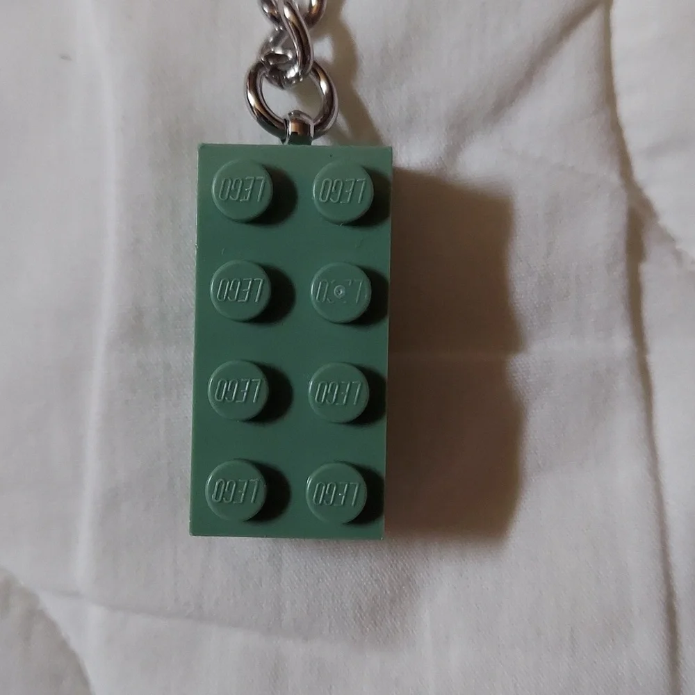 LEGO Sand Green Brick Tile Keychain Bag Charm BNWT RETIRED FINAL SALE